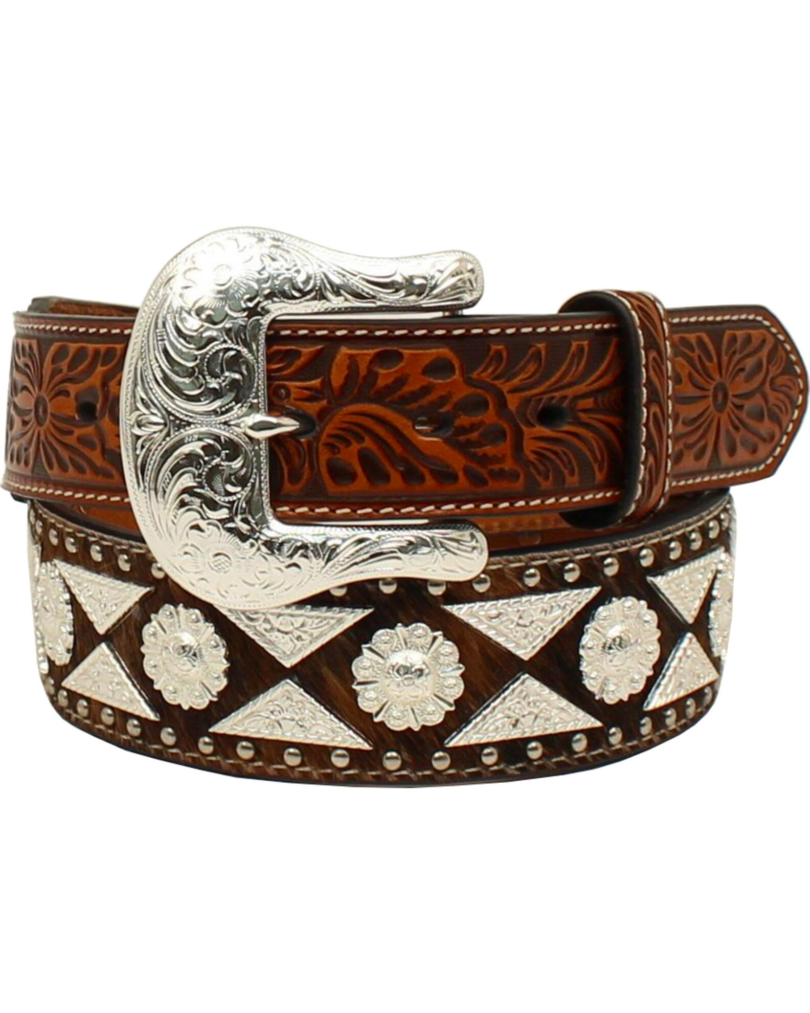 Ariat Men s Leather Diamond Concho Western Belt Sheplers