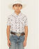 Image #1 - Rock & Roll Denim Boys' Southwestern Print Short Sleeve Button-Down Polo, Ivory, hi-res