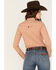 Image #4 - RANK 45® Women's Print Long Sleeve Vented Western Performance Shirt, Pecan, hi-res