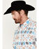 Image #2 - Rodeo Clothing Men's Southwestern Print Long Sleeve Pearl Snap Western Shirt , White, hi-res