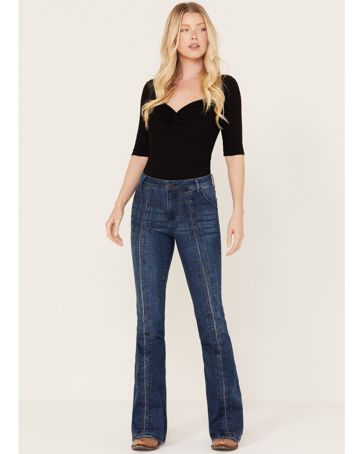Image #1 - Idyllwind Women's Arena Avenue High Risin' Flare Jeans, Dark Wash, hi-res