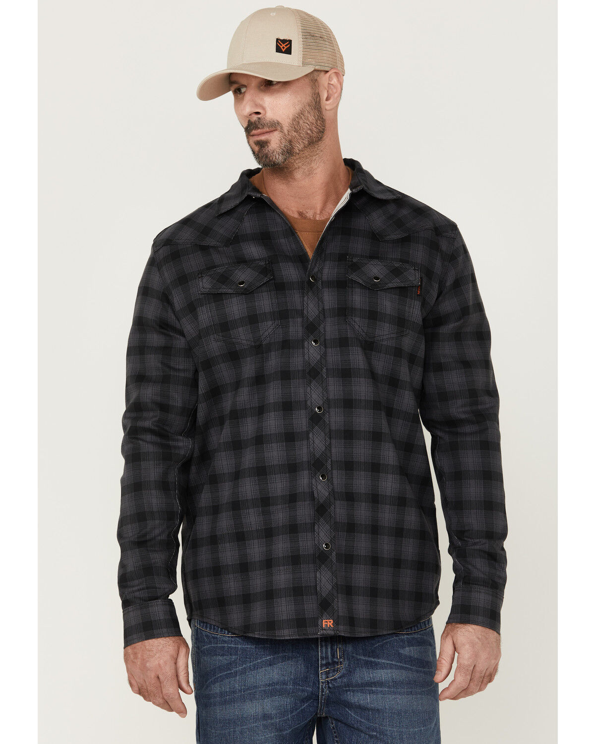 Image #1 - Cody James Men's FR Tartan Plaid Print Long Sleeve Snap Work Shirt , , hi-res