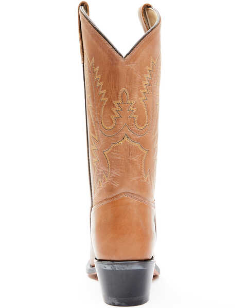 Image #6 - Old West Little Girls' Corona Calfskin Western Boots - Round Toe, Tan, hi-res