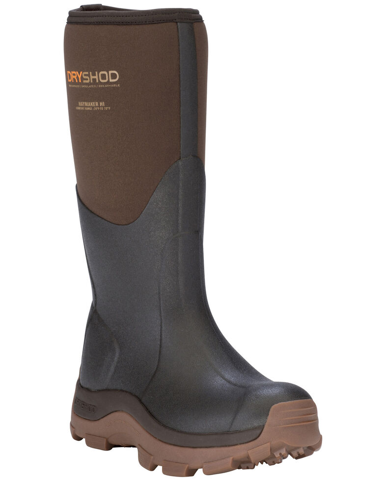 Dryshod Women's Hi Haymaker Farm Work Boots, Brown, hi-res