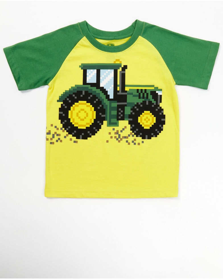 John Deere Toddler-Boys' Pixel Tractor T-Shirt, Yellow, hi-res