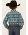 Image #4 - Ariat Boys' Classic Southwestern Striped Long Sleeve Button-Down Western Shirt, Teal, hi-res