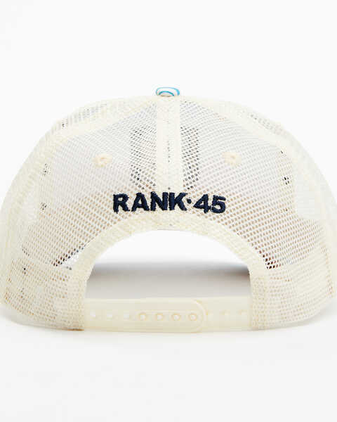 Image #3 - RANK 45® Women's Serape Stripe Embroidered Logo Mesh Back Ball Cap, Turquoise, hi-res