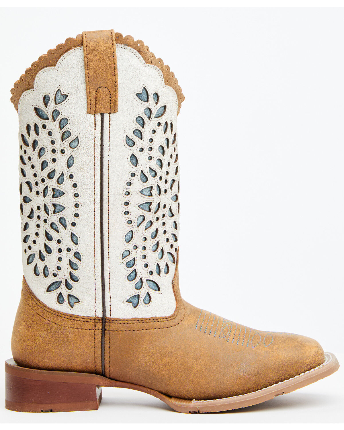 Image #2 - Laredo Women's Underlay Western Boots - Broad Square Toe, Blue/white, hi-res