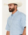 Resistol Men's Delray Plaid Print Long Sleeve Button Down Western Shirt, Aqua, hi-res