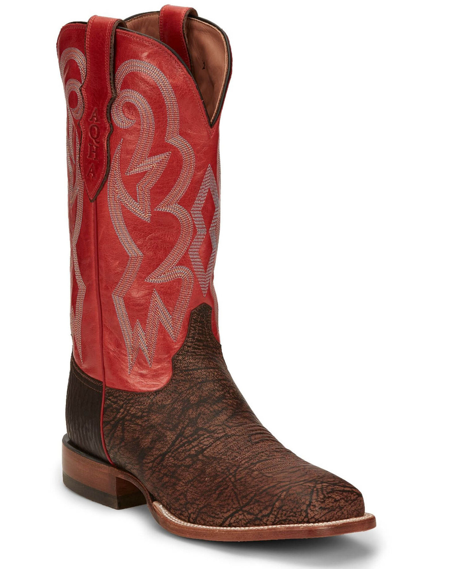 Justin Men s Mingus Walnut Western Boots Broad Square Toe