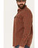 Image #2 - Brothers and Sons Men's Borden Everyday Plaid Print Long Sleeve Button Down Flannel Shirt, Orange, hi-res