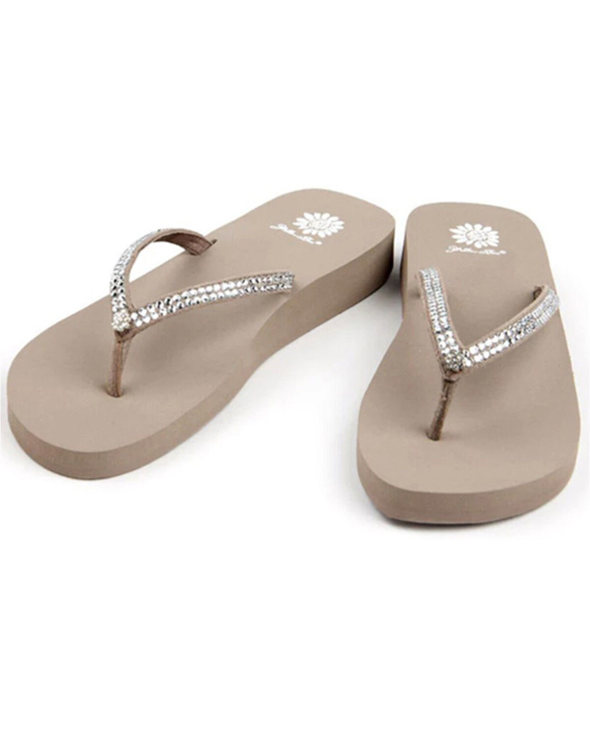 Image #4 - Yellow Box Women's Jello Rhinestone Sandals, Taupe, hi-res