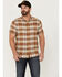 Image #1 - Pendleton Men's Linen Plaid Short Sleeve Button Down Western Shirt, Yellow, hi-res