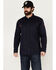 Image #1 - Hawx Men's FR Woven Long Sleeve Button-Down Work Shirt, Navy, hi-res