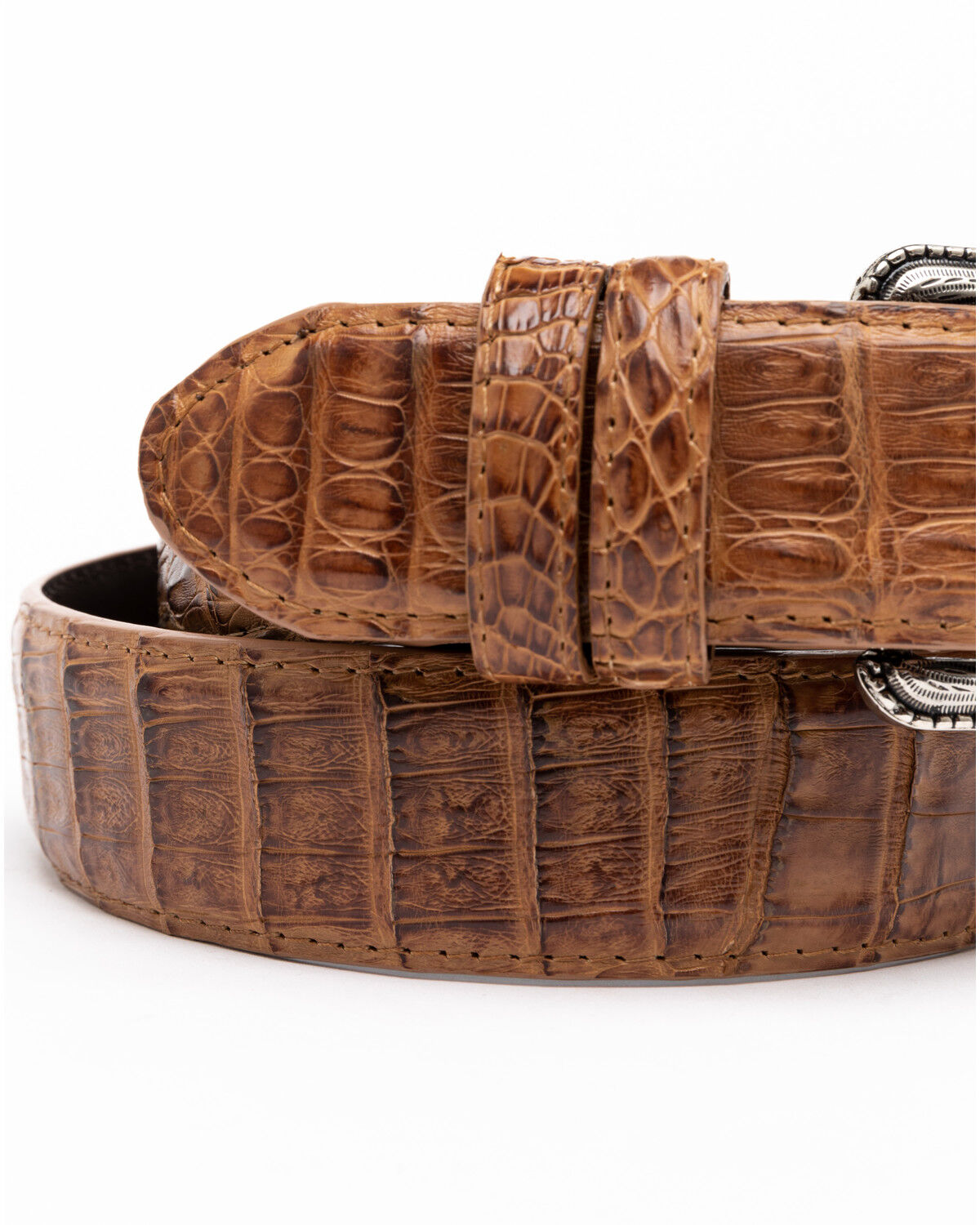 Image #4 - Cody James Men's Hornback Caiman Exotic Belt, Brown, hi-res