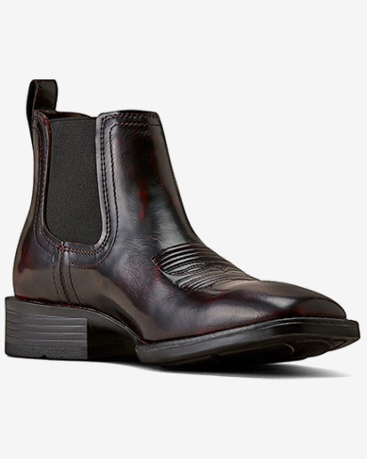 Ariat Men's Booker Chelsea Boots - Broad Square Toe, Red, hi-res