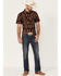 Image #2 - Cody James Men's Treaty Southwestern Print Short Sleeve Snap Western Shirt , Burgundy, hi-res