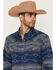 Image #2 - Cody James Men's Arrow Bear Southwestern Long Sleeve Snap Flannel Shirt, Blue, hi-res