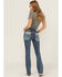 Image #1 - Grace in LA Women's Medium Wash Mid Rise Feather Pocket Bootcut Stretch Denim Jeans , Medium Wash, hi-res