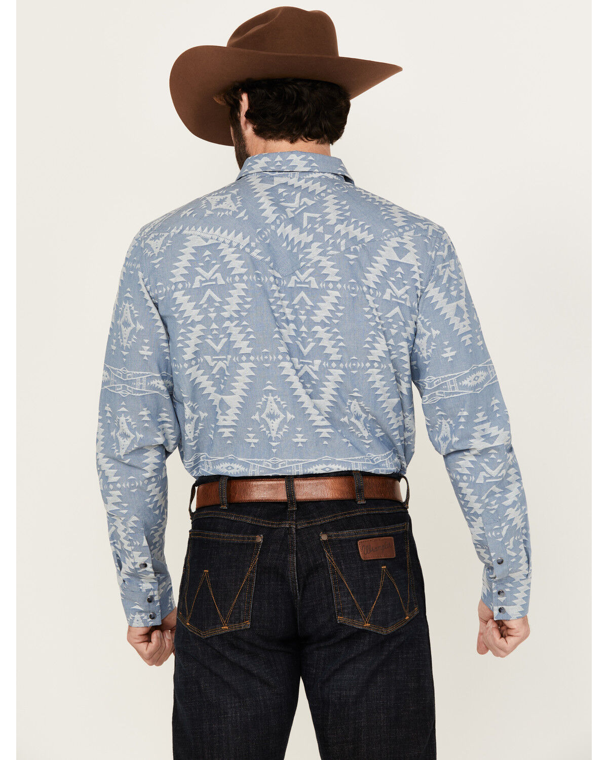 Image #4 - Cody James Men's Badlands Southwestern Print Long Sleeve Snap Western Shirt, Navy, hi-res