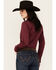 Image #4 - Ariat Women's R.E.A.L Kirby Long Sleeve Button-Down Stretch Western Shirt, Burgundy, hi-res