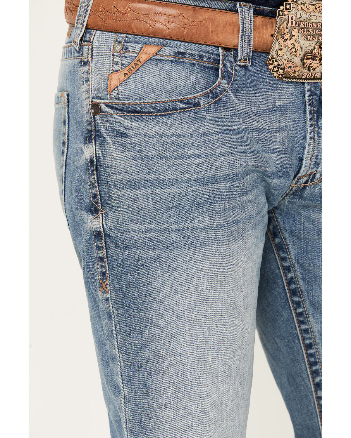 Image #2 - Ariat Men's M4 Relaxed Madera Straight Stretch Denim Jeans - Big, Blue, hi-res