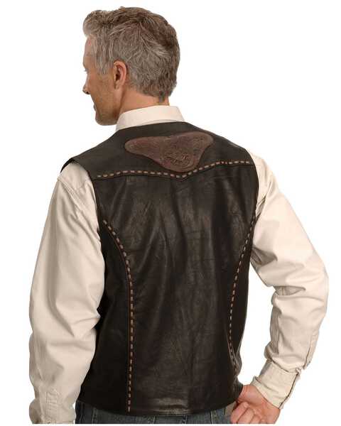 Image #3 - Kobler Tooled Leather Vest, Black, hi-res
