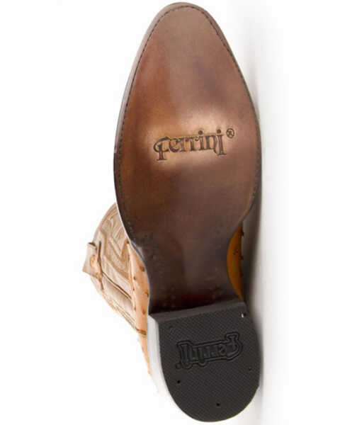 Image #7 - Ferrini Men's Colt Full Quill Ostrich Western Boots - Medium Toe, Cognac, hi-res