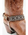 Almax Women's Studded Leather Boot Bracelet , Brown, hi-res