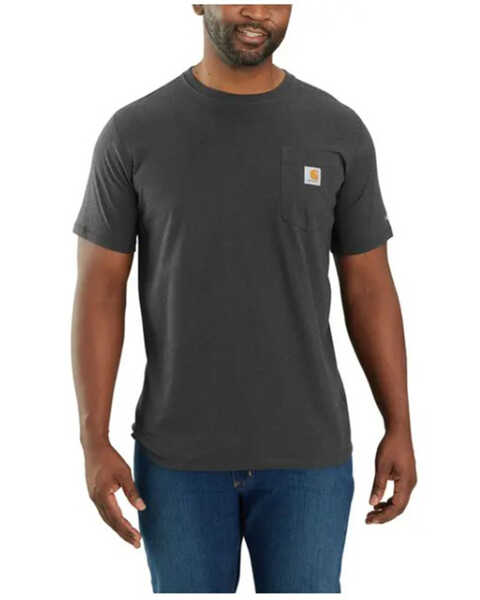 Image #1 - Carhartt Men's Force Relaxed Fit Midweight Short Sleeve Pocket T-Shirt, Grey, hi-res