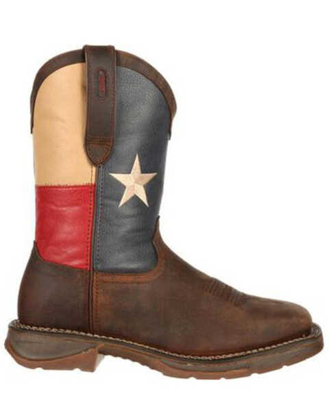 Image #2 - Durango Rebel Men's Texas Flag Western Boots - Steel Toe, Brown, hi-res
