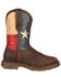 Image #2 - Durango Rebel Men's Texas Flag Western Boots - Steel Toe, Brown, hi-res