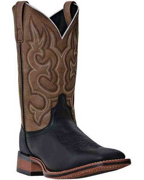 Laredo Men's Basic Stockman Western Boots - Broad Square Toe, Black, hi-res