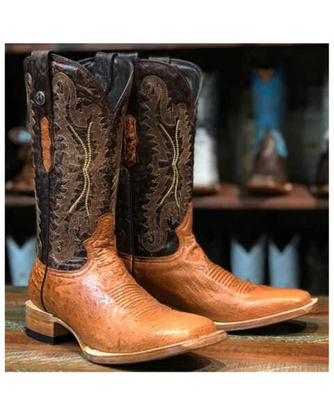Image #1 - Tanner Mark Men's Bosque Western Boots - Square Toe, Brandy Brown, hi-res