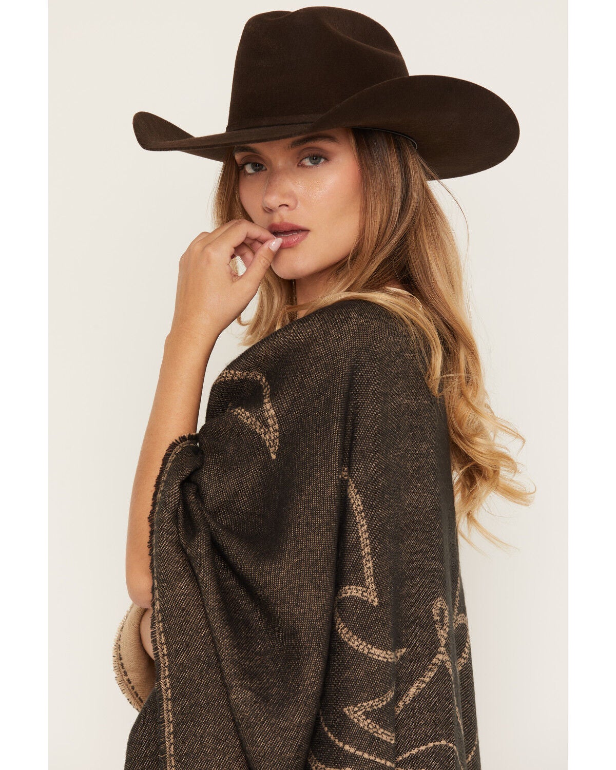 Image #2 - Idyllwind Women's Kenway Boot Stitch Shawl, Black, hi-res