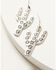 Shyanne Women's Oversized Floral Pressed Cactus Earrings, Silver, hi-res