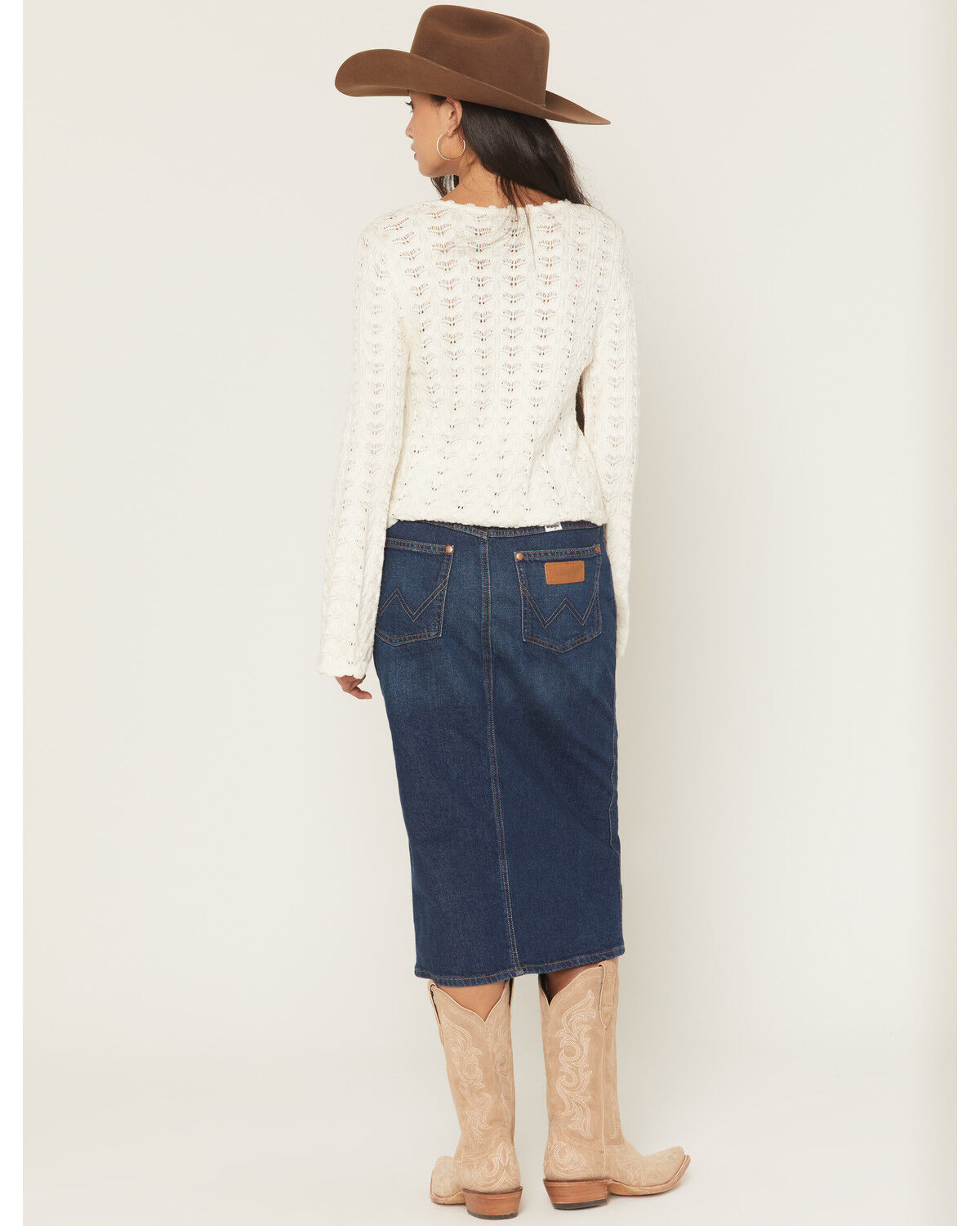 Image #3 - Wrangler Women's Dark Wash Modern Denim Pencil Skirt, Dark Wash, hi-res