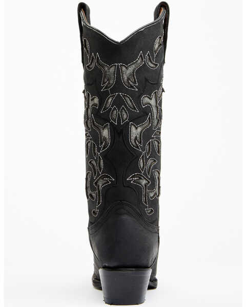 Image #5 - Corral Women's Inlay Western Boots - Snip Toe, Black/grey, hi-res