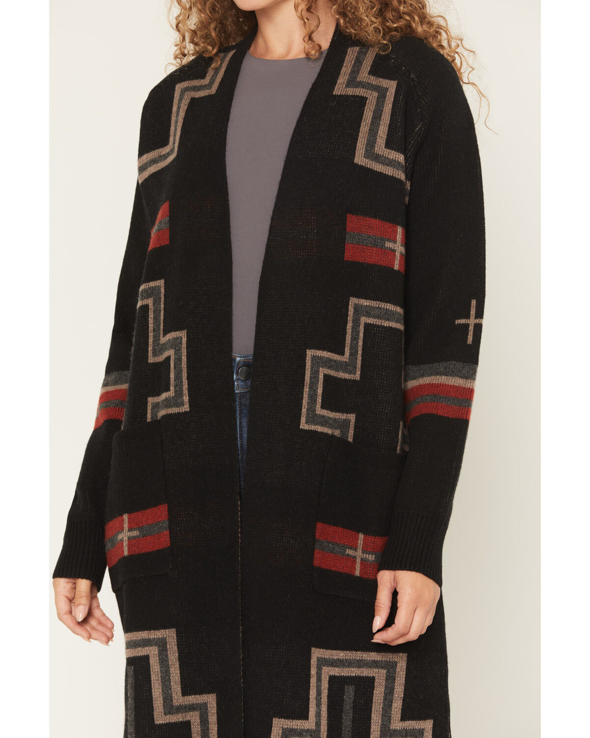 Image #3 - Pendleton Women's Southwestern Print Duster, Black, hi-res