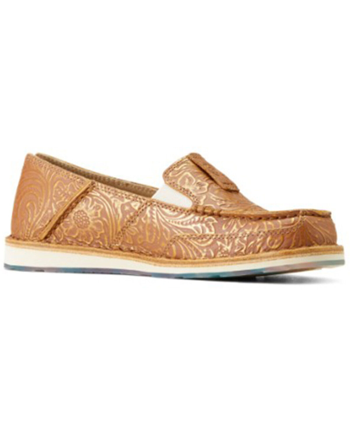 Image #1 - Ariat Women's Tooled Cruiser Casual Shoes - Moc Toe, Brown, hi-res
