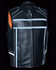 Image #2 - Milwaukee Leather Men's Reflective Band & Piping Zip Front Vest - 5X, Black, hi-res