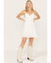 Shyanne Women's Lace Crochet Dress, White, hi-res