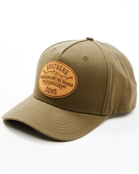 Brothers and Sons Men's Provisions For The Rugged Leather Patch Ball Cap , Olive, hi-res