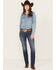 Ariat Women's R.E.A.L. Dark Wash Mid Rise Everlee Stretch Straight Jeans, Dark Wash, hi-res