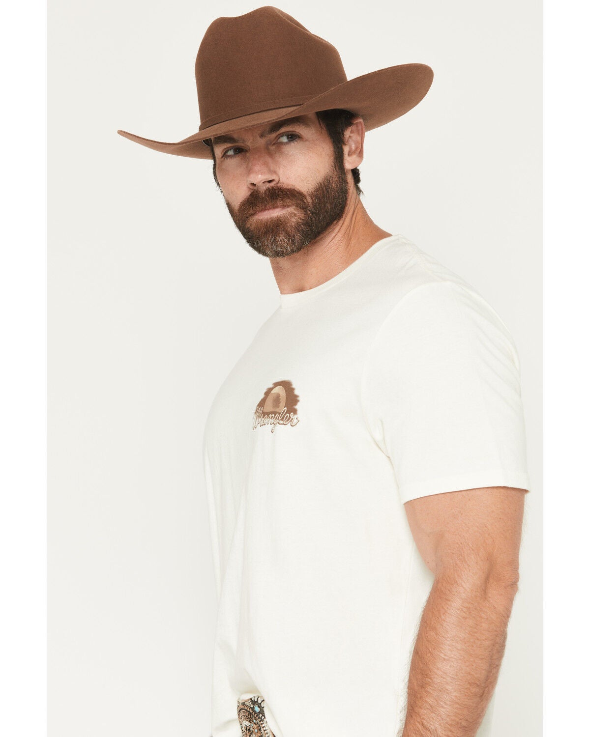 Image #3 - Wrangler Men's Cowboy Desert Short Sleeve Graphic T-Shirt, White, hi-res