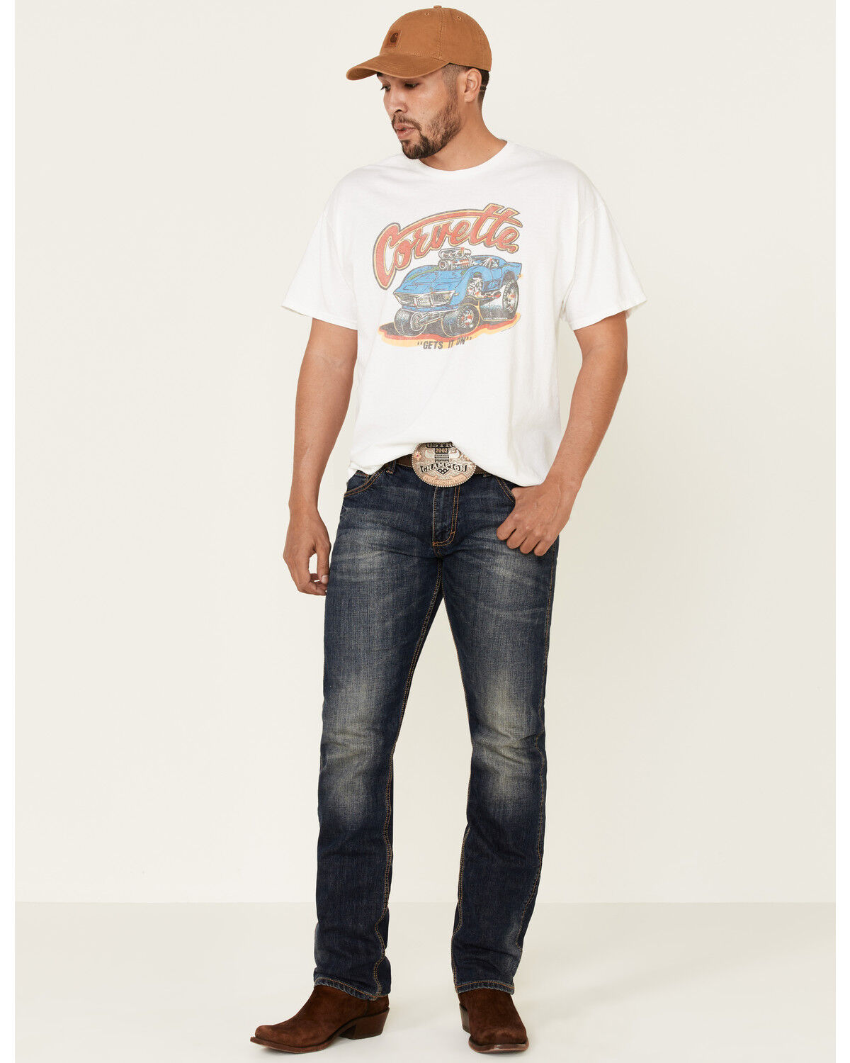 Image #2 - Junk Food Clothing Men's Corvette Get's It On Graphic T-Shirt, White, hi-res