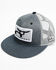 RopeSmart Men's Gray Patch Flat Mesh-Back Trucker Cap , Grey, hi-res