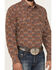 Image #3 - Gibson Trading Co Men's Rusted Still Floral Print Long Sleeve Snap Western Shirt, Rust Copper, hi-res