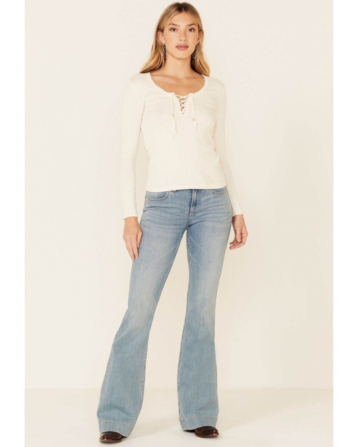 Idyllwind Women's Off-White Country Road Lace-Up Top