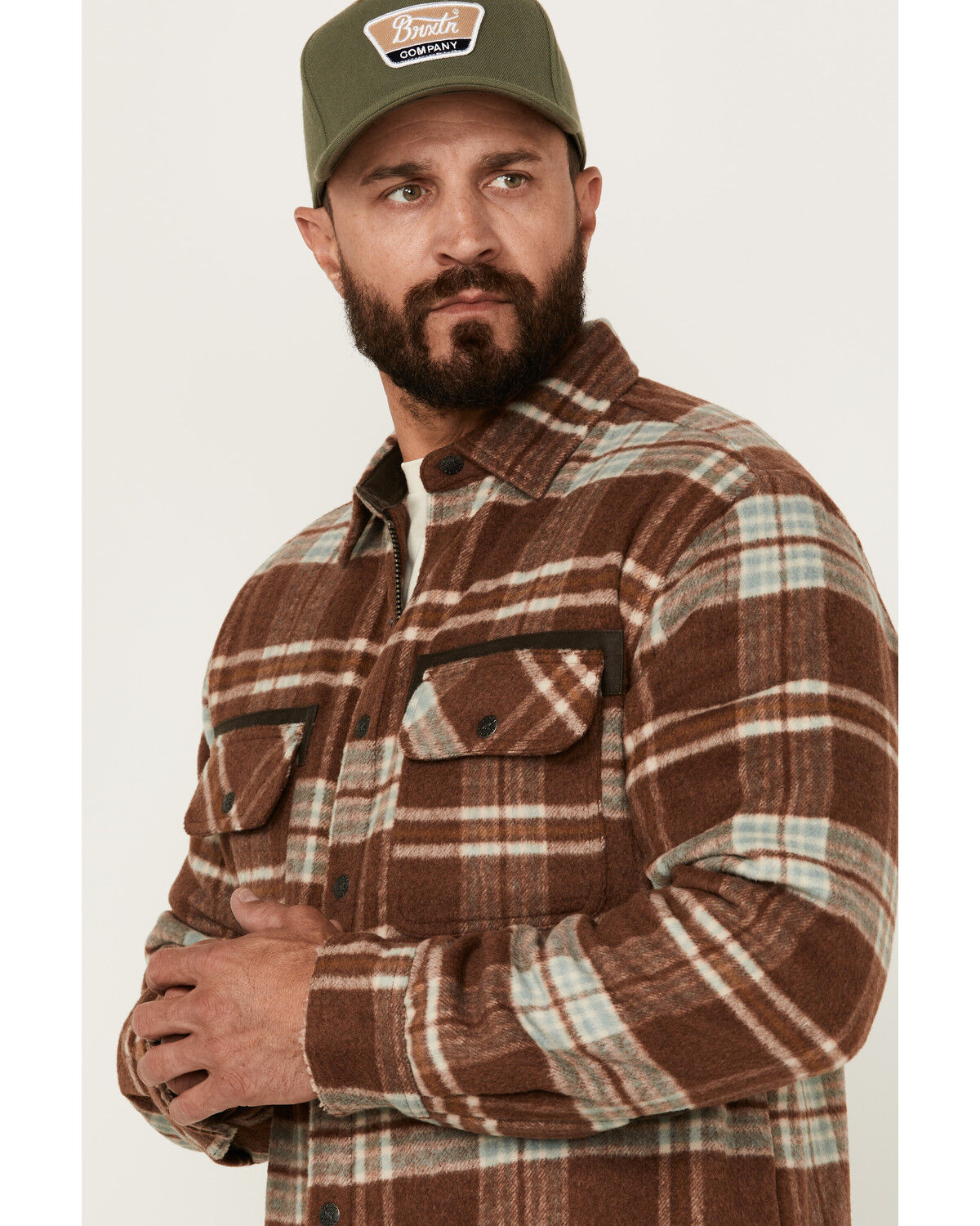 Image #2 - Dakota Grizzly Men's Burke Plaid Print Sherpa Lined Jacket, Red, hi-res